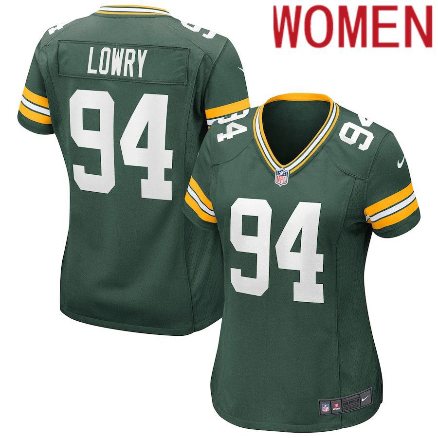 Women Green Bay Packers #94 Dean Lowry Nike Green Game NFL Jersey->women nfl jersey->Women Jersey